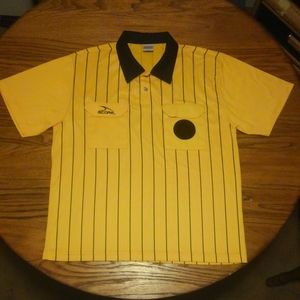 Vintage Score Referee Polo Yellow Shirt Large